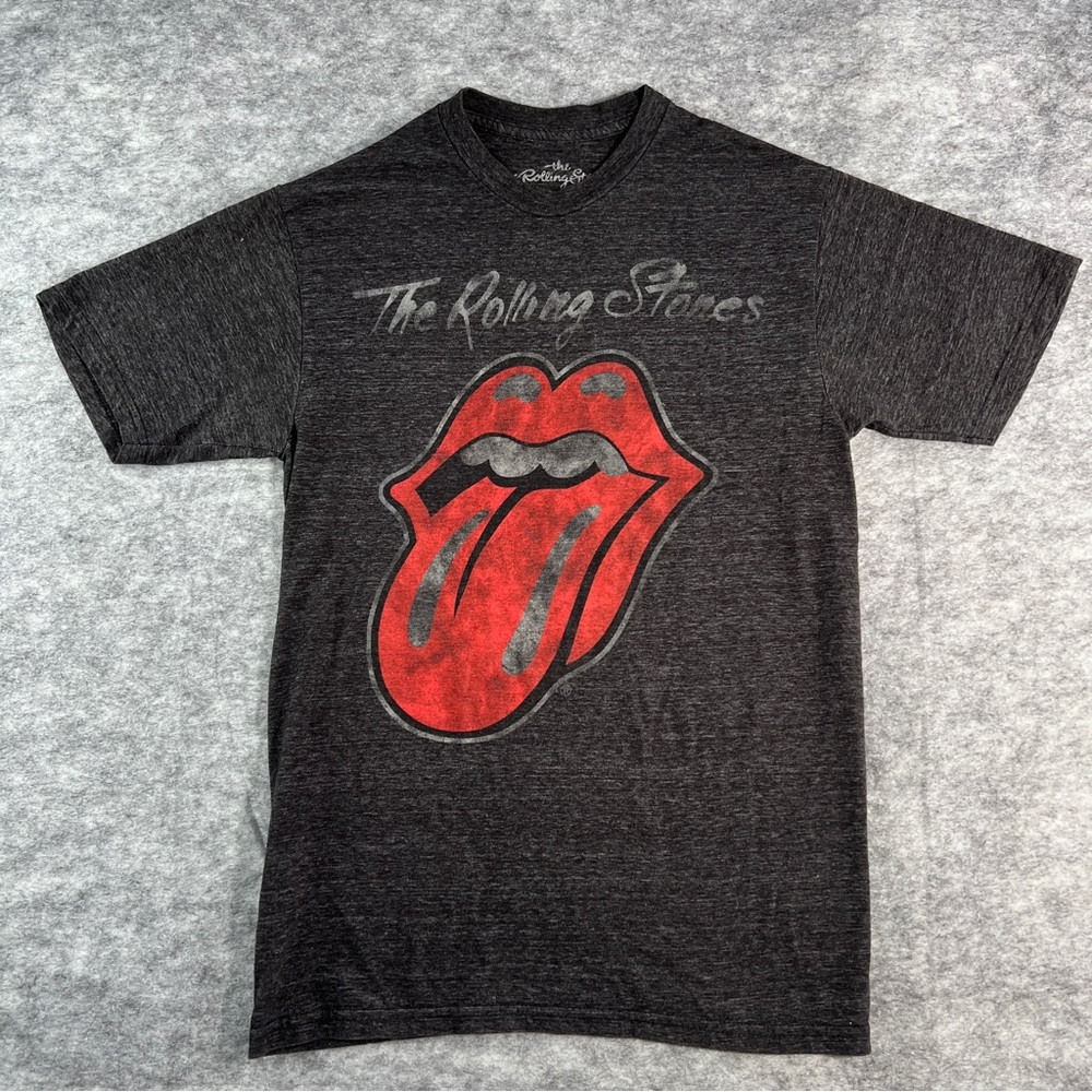 The Rolling Stones Classic Graphic T-Shirt Men's Size SMALL Heather Gray Jagger